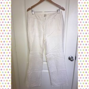 Loft White Linen Pants